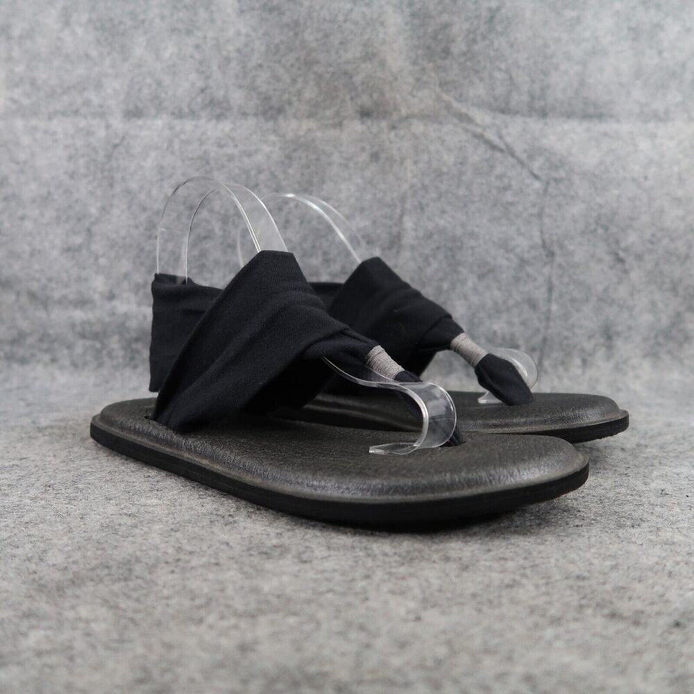 Sanuk Shoes Womens 7 Sandal Yoga Sling Comfort Active Flats Active Black Pull On